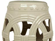 Garden Seat de Cerâmica com circulos cor Marfim